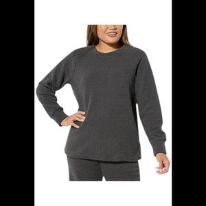 Comfort Code Wome's Marshmallow Knit Crew Neck Top Charcoal - Regular